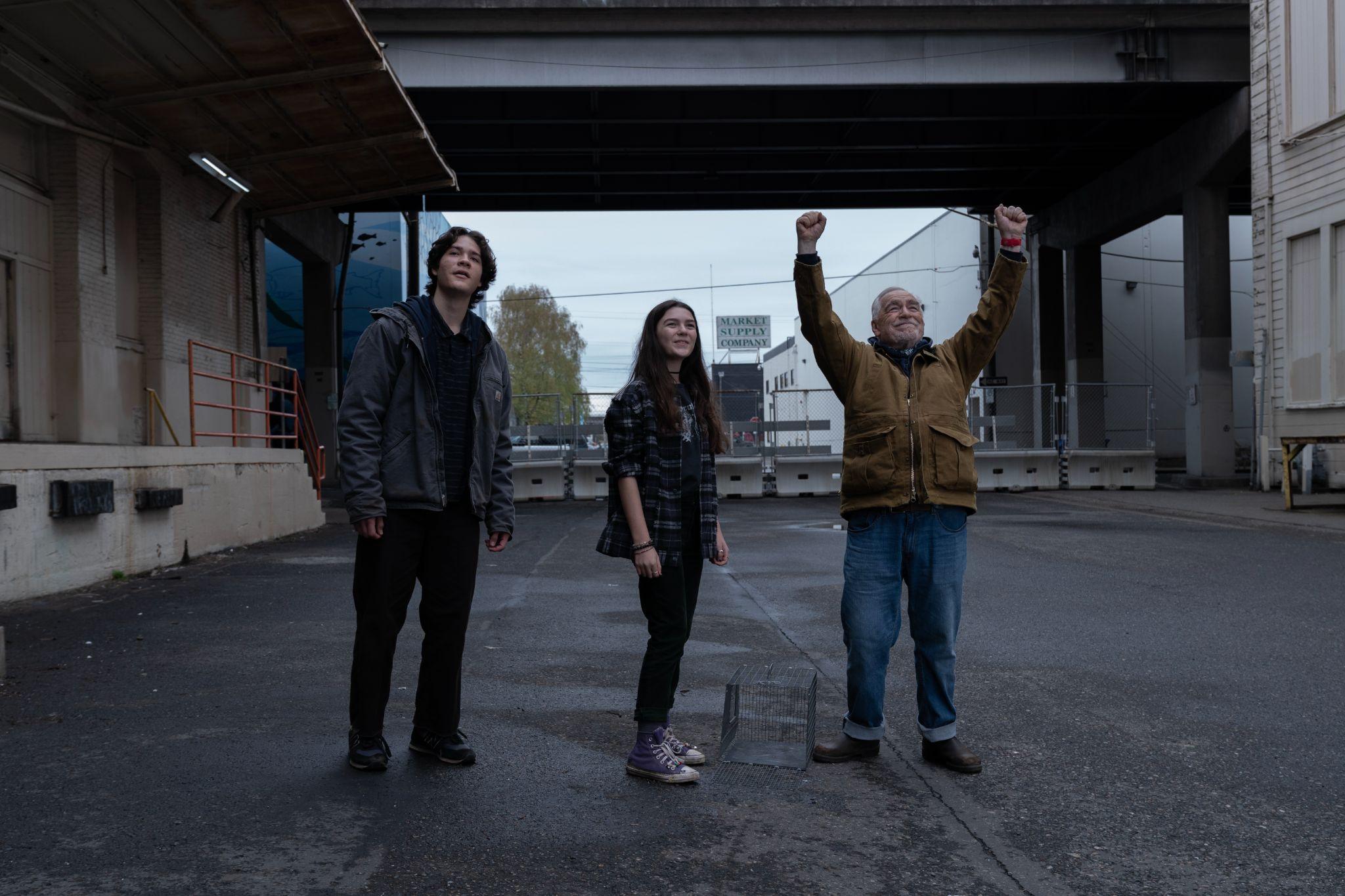 Brian Cox, Brooklynn Prince, and Che Tafari in Little Wing (2024)