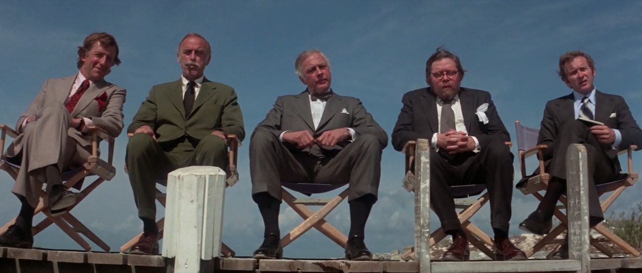 Severn Darden, John Dehner, William Roerick, and Fritz Weaver in The Day of the Dolphin (1973)