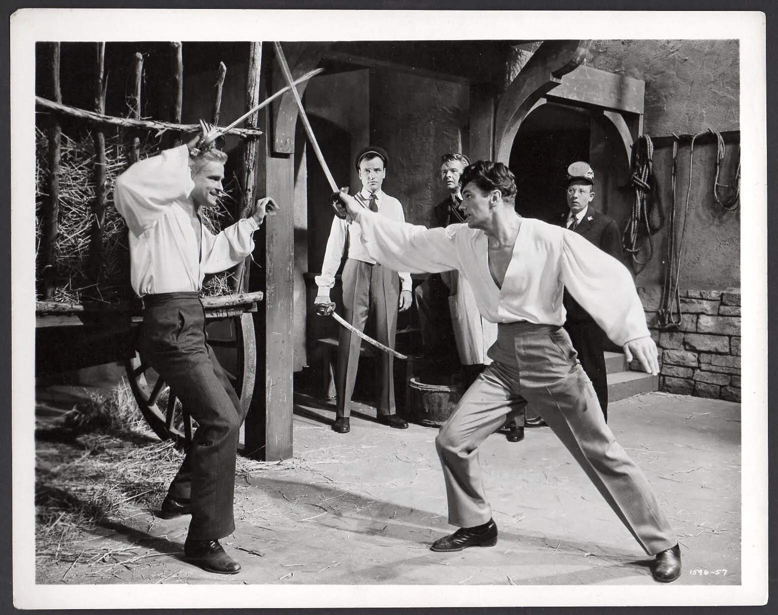 Richard Anderson, John Ericson, Archer MacDonald, and Edmund Purdom in The Student Prince (1954)