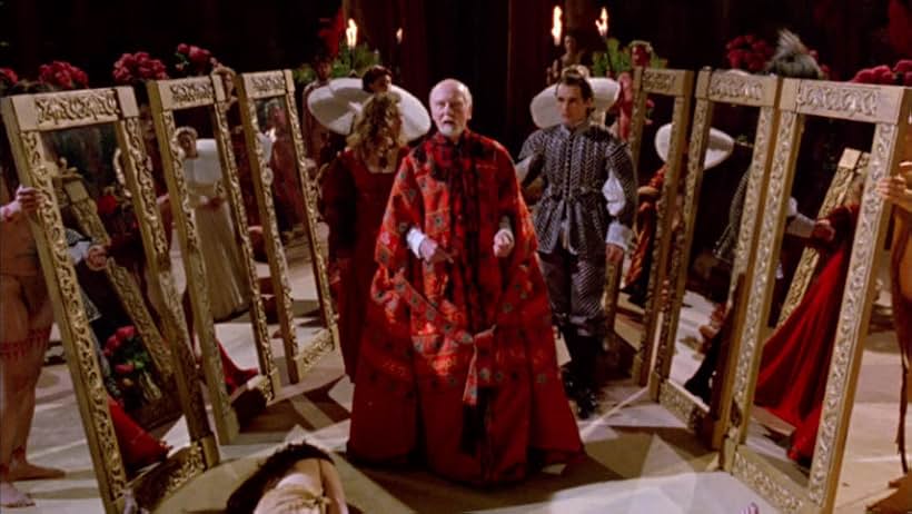 John Gielgud, Isabelle Pasco, and Mark Rylance in Prospero's Books (1991)