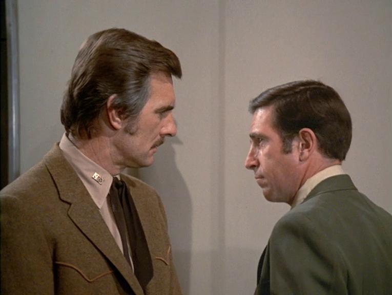 J.D. Cannon and Dennis Weaver in McCloud (1970)