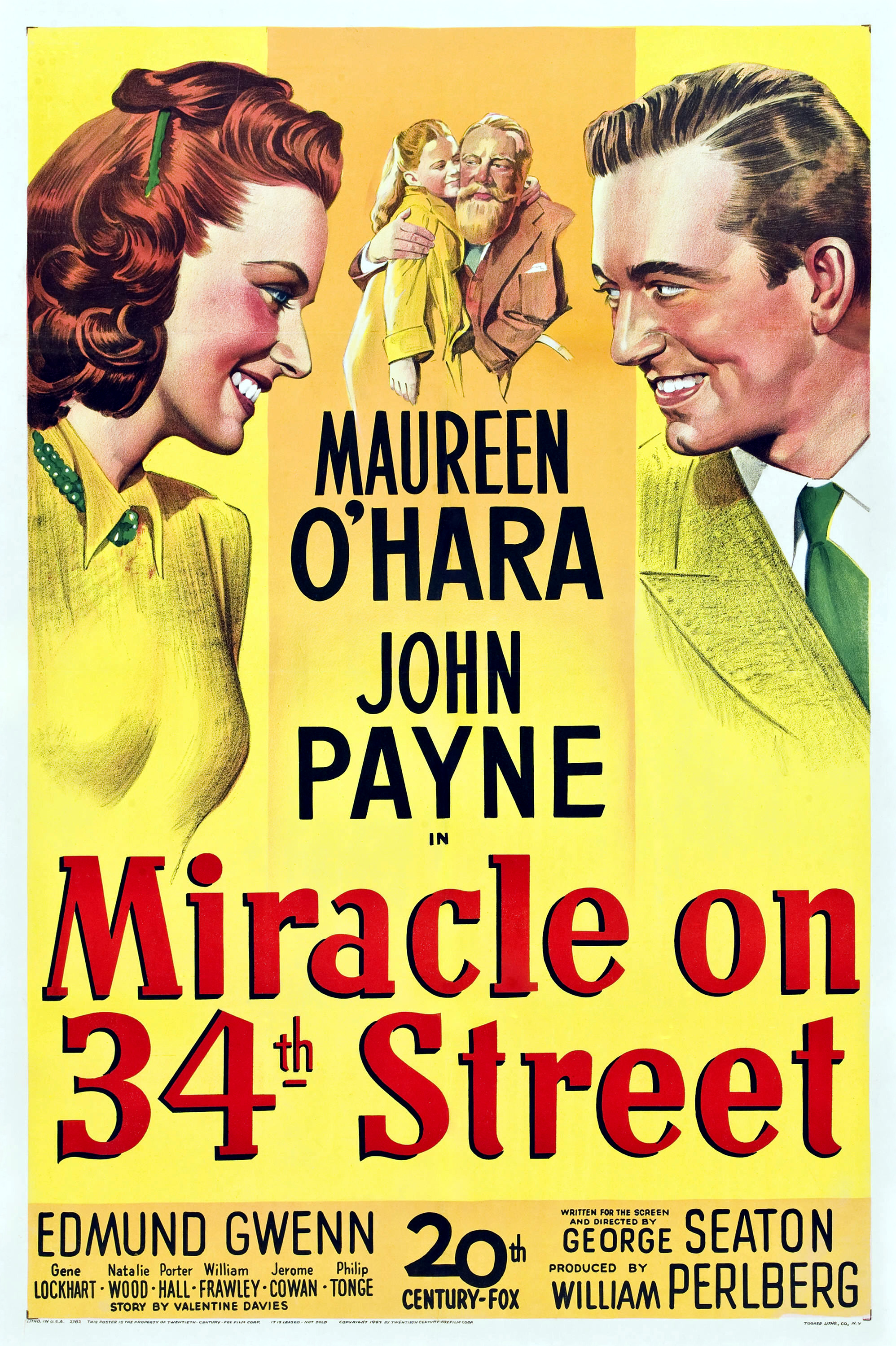 Maureen O'Hara, Natalie Wood, Edmund Gwenn, and John Payne in Miracle on 34th Street (1947)