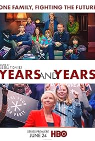 Emma Thompson, Anne Reid, Jessica Hynes, Russell Tovey, Rory Kinnear, T'Nia Miller, Ruth Madeley, Jade Alleyne, and Lydia West in Years and Years (2019)