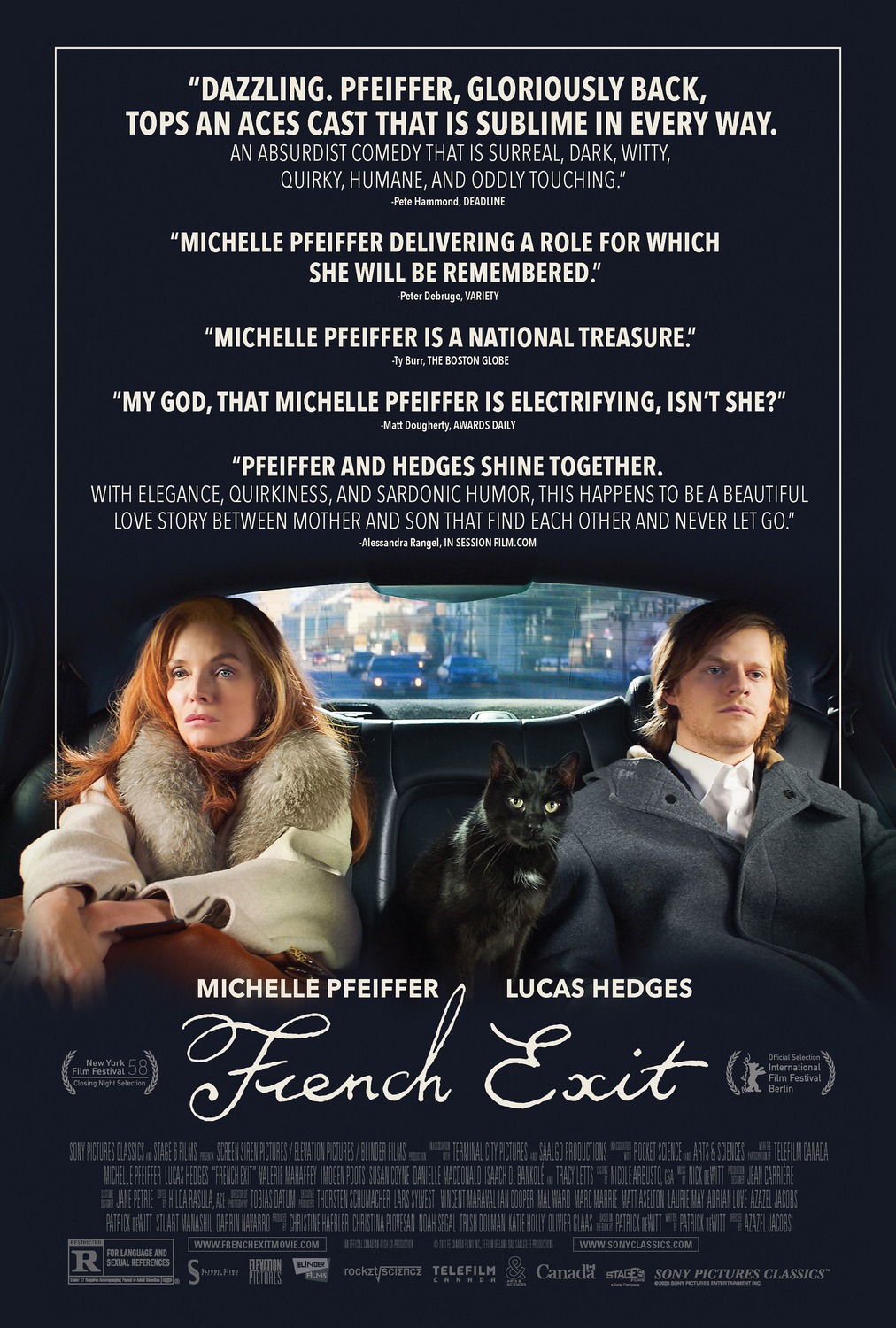 Michelle Pfeiffer and Lucas Hedges in French Exit (2020)