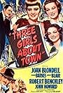 Joan Blondell, Binnie Barnes, Robert Benchley, Janet Blair, and John Howard in Three Girls About Town (1941)