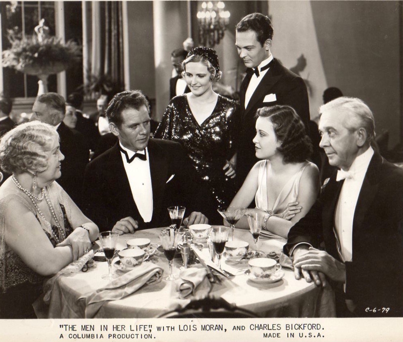 Charles Bickford, Adrienne D'Ambricourt, Don Dillaway, John Elliott, Lois Moran, and Barbara Weeks in Men in Her Life (1931)