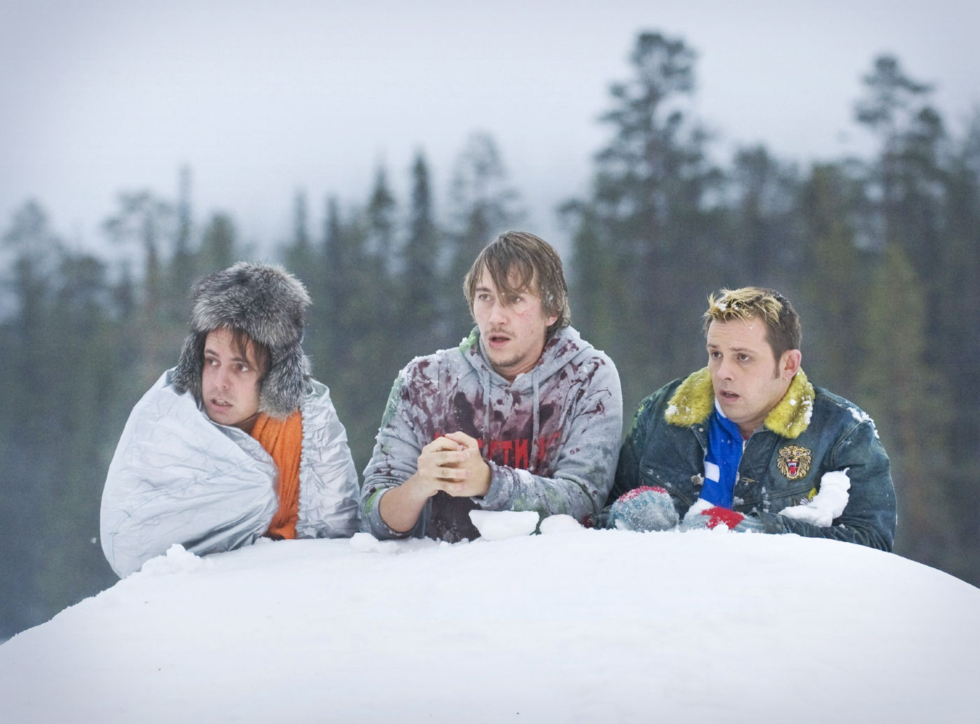 Timo Lavikainen, Jasper Pääkkönen, and Jussi Vatanen in Lapland Odyssey (2010)