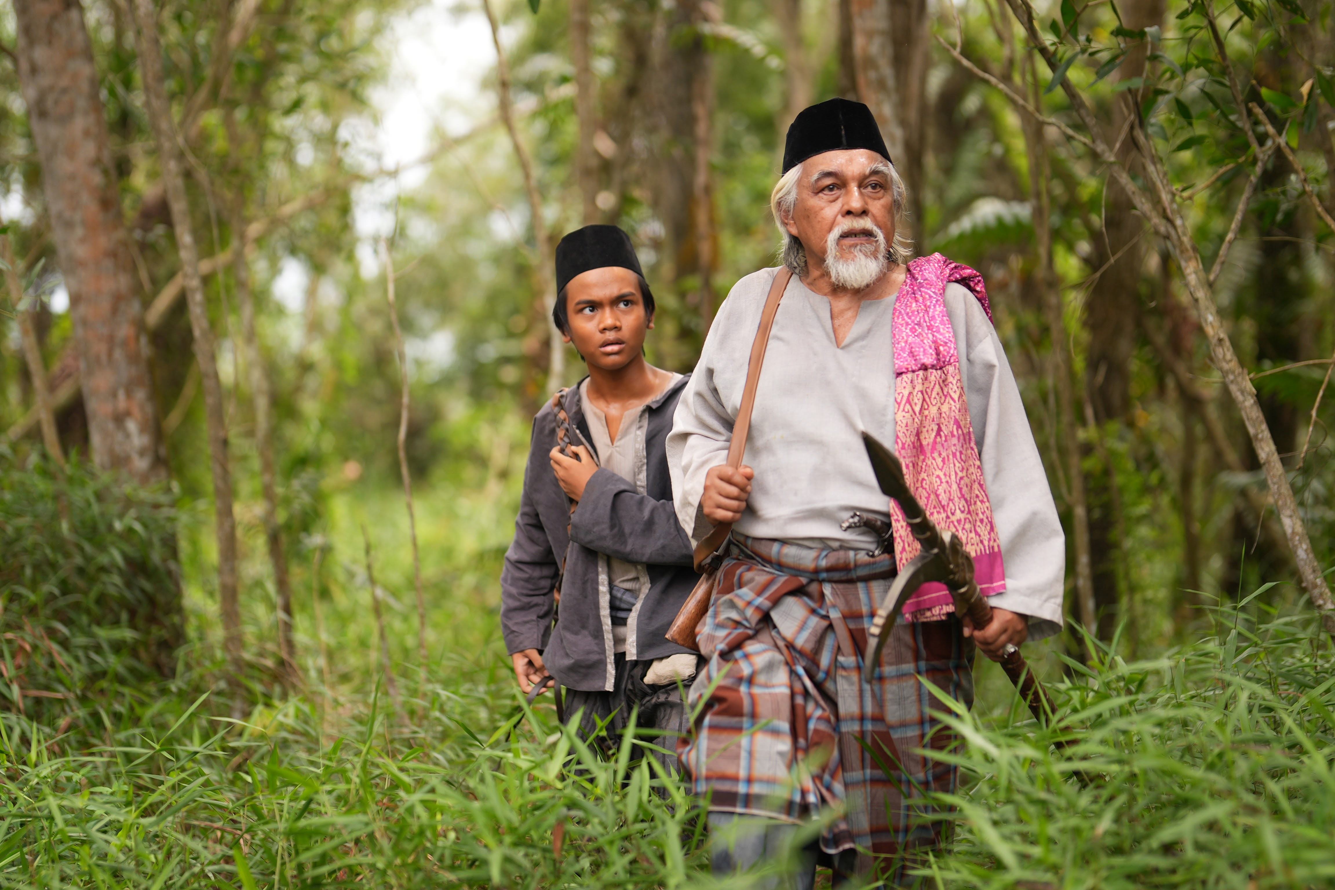 Syed Ali Murtadha and Wan Hanafi Su in Warrior Awang and Master Tok Gajah (2024)