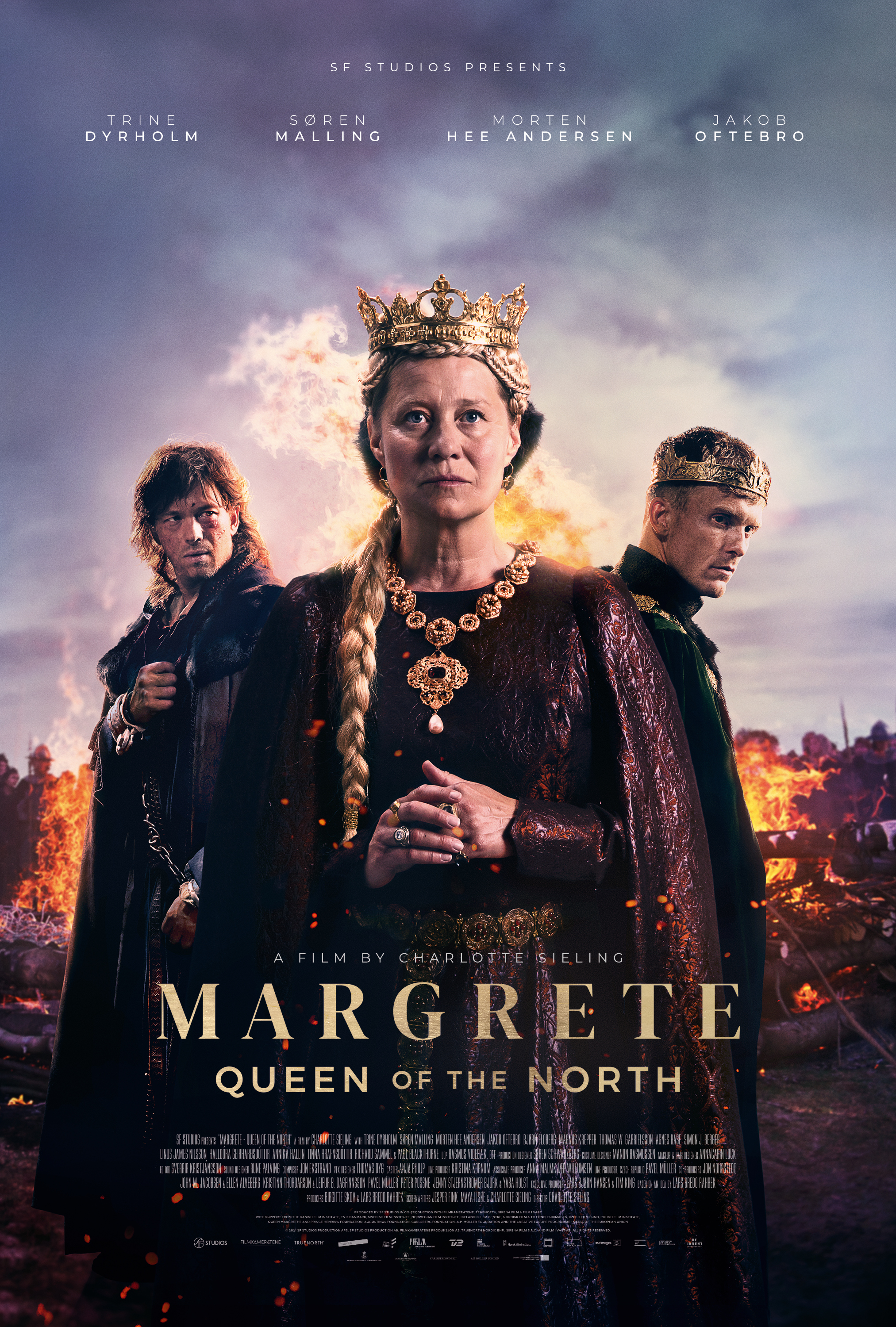 Trine Dyrholm, Jakob Oftebro, and Morten Hee Andersen in Margrete: Queen of the North (2021)