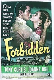 Tony Curtis, Lyle Bettger, and Joanne Dru in Forbidden (1953)