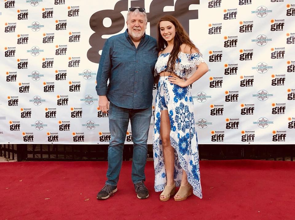 Jim with Jenna Ruiz at the premiere of Between Waves