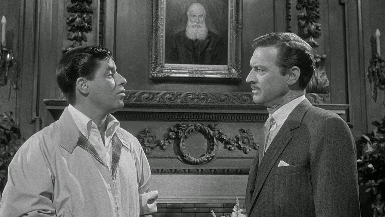 Jerry Lewis and Zachary Scott in It's Only Money (1962)