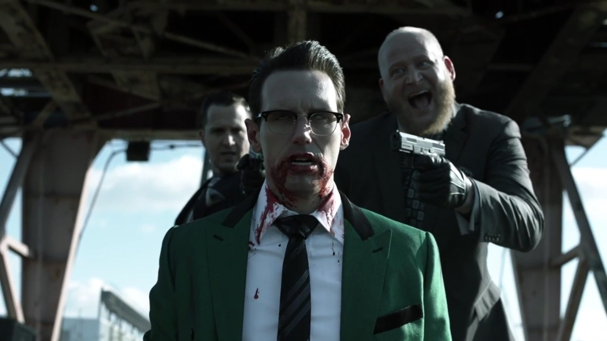 Michael Wilson Morgan (Sofia's Thug), Corey Michael Smith (Edward Nygma/The Riddler), Adam Piacente (Thug) - GOTHAM 2018