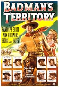 Randolph Scott, Steve Brodie, Richard Hale, John Halloran, William Moss, Nestor Paiva, Ann Richards, Lawrence Tierney, Tom Tyler, and Phil Warren in Badman's Territory (1946)