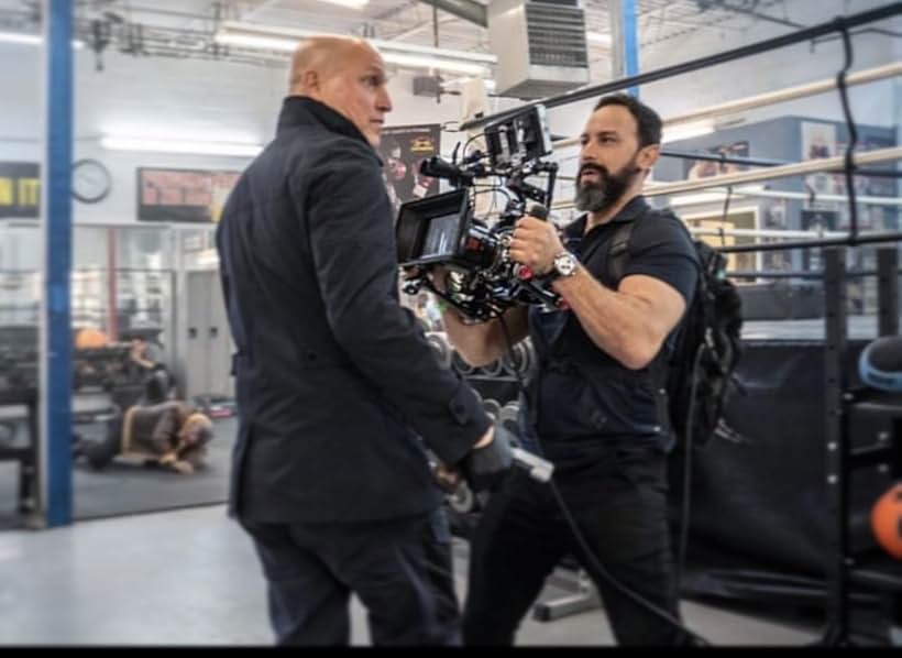 Philip Silvera - 2nd unit Director - action camera operating a shot with Woody Harrelson onset of “Man From Toronto”’s oneshot fight sequence