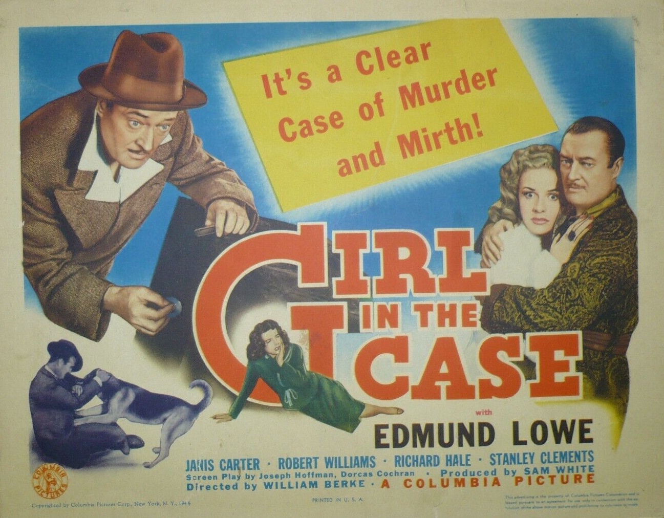 Janis Carter and Edmund Lowe in Girl in the Case (1944)