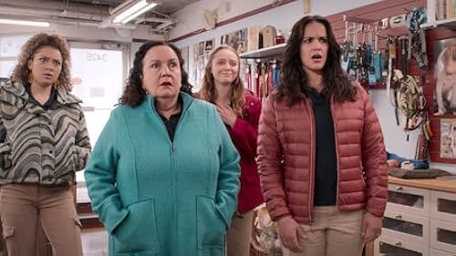 Melissa Fumero, Olga Merediz, Madeleine Arthur, and Kamaia Fairburn in Blockbuster (2022)