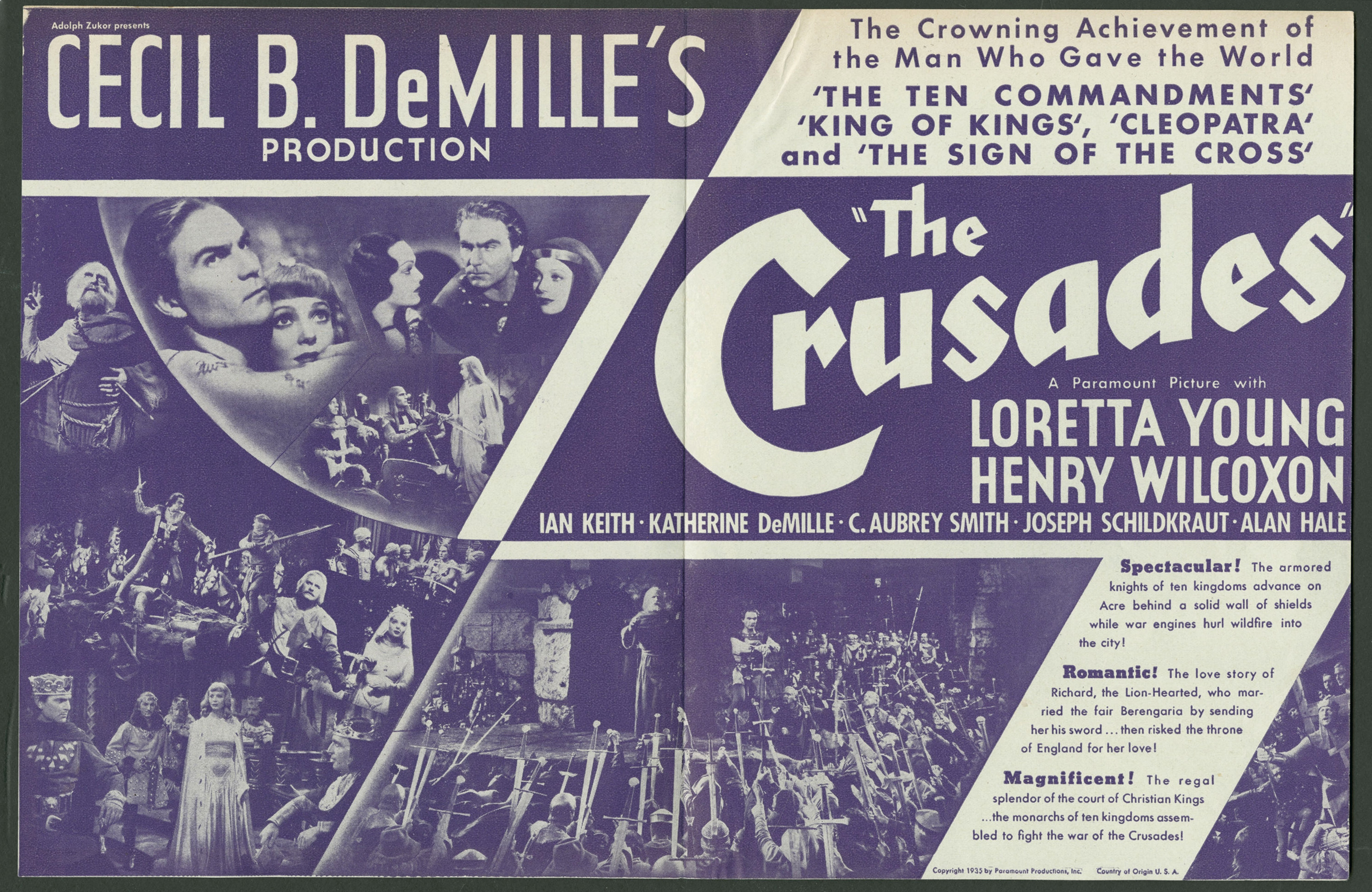 Katherine DeMille, Ian Keith, Joseph Schildkraut, C. Aubrey Smith, Henry Wilcoxon, and Loretta Young in The Crusades (1935)