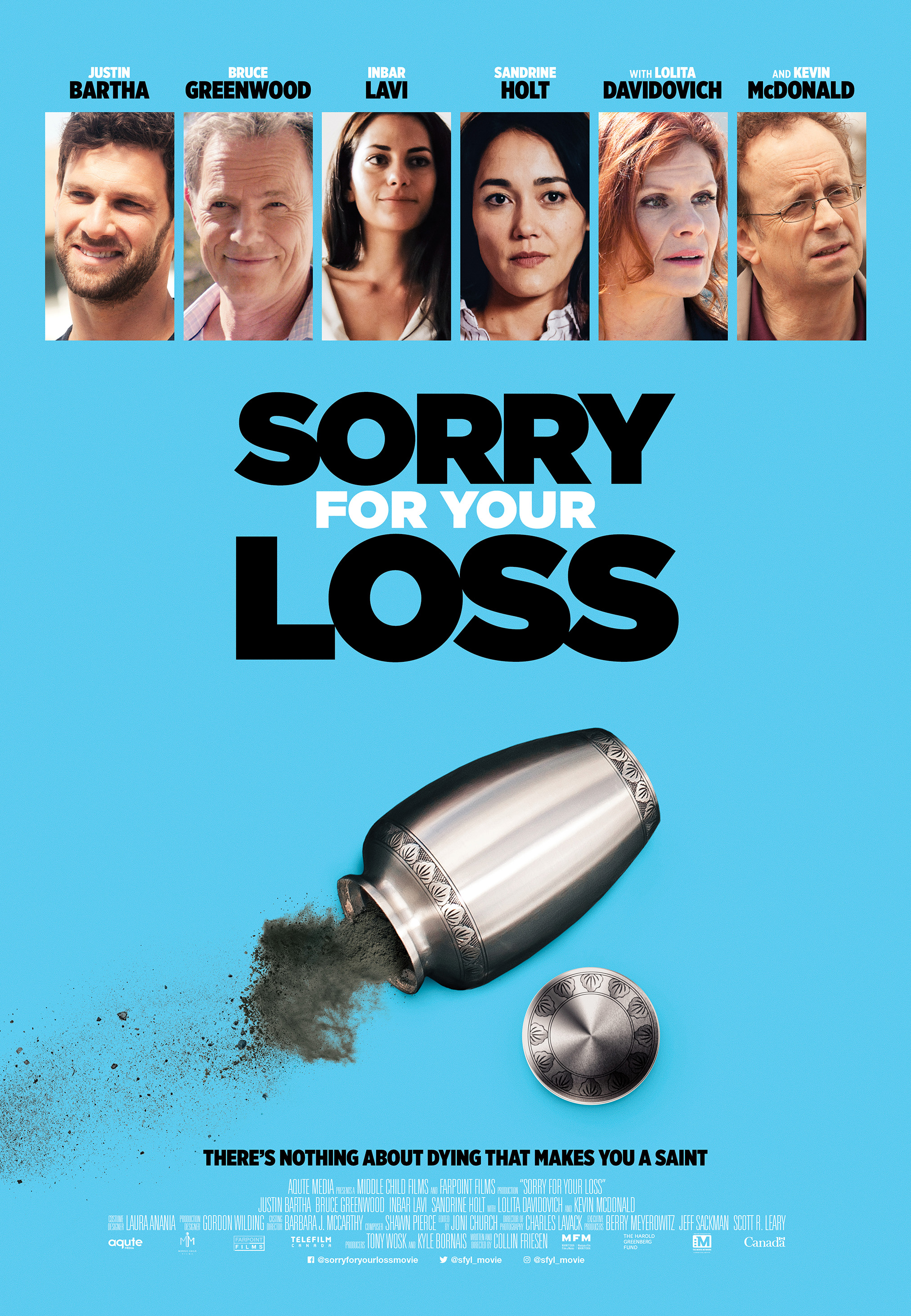 Lolita Davidovich, Sandrine Holt, Justin Bartha, Bruce Greenwood, Kevin McDonald, and Inbar Lavi in Sorry for Your Loss (2018)