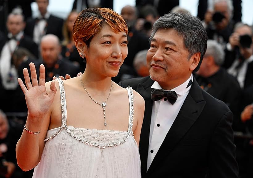 Hirokazu Koreeda and Sakura Andô at an event for Monster (2023)