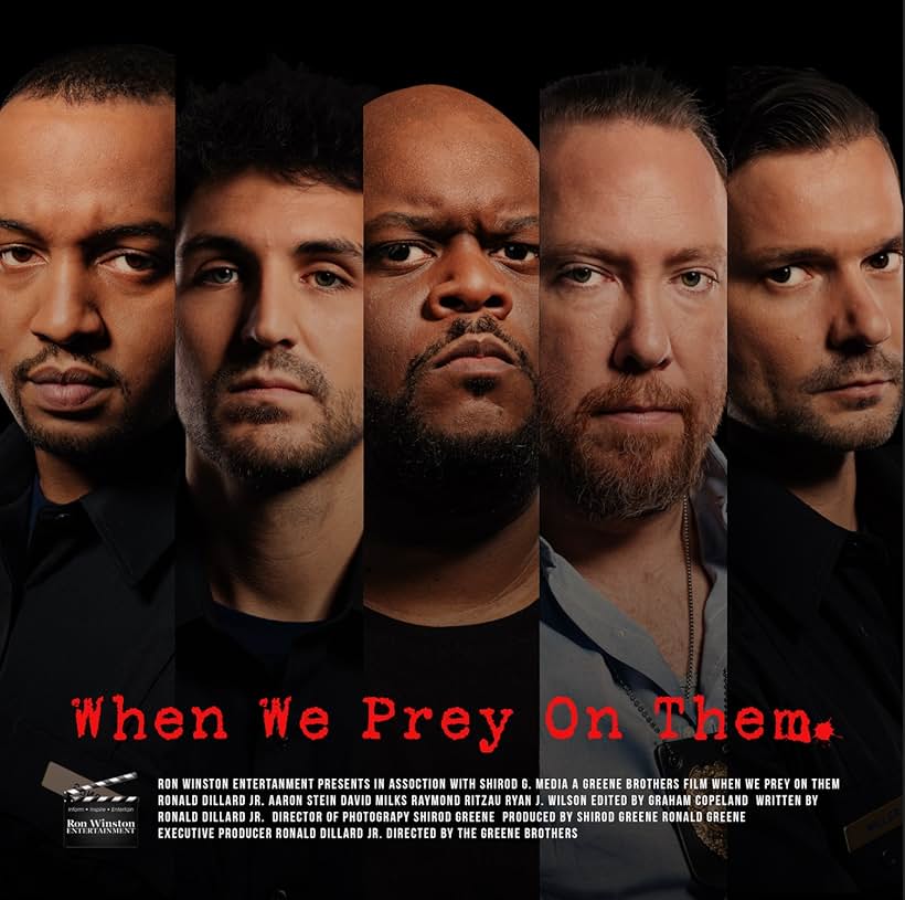 Raymond Ritzau, David Milks, Ryan J. Wilson, Aaron Stein, and Ronald Dillard Jr. in When We Prey on Them (2021)