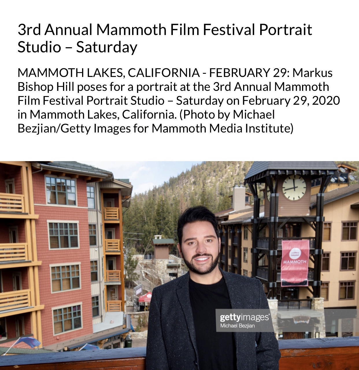 Markus Bishop-Hill attends the 3rd Annual Mammoth Film Festival - via Getty Images