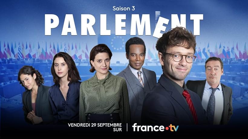 Philippe Duquesne, William Nadylam, Georgia Scalliet, Soma Pysall, Liz Kingsman, and Xavier Lacaille in Parlement (2020)