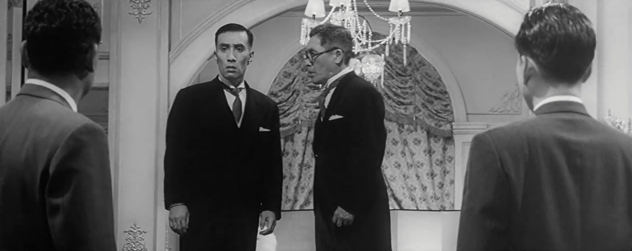 Susumu Fujita, Kamatari Fujiwara, and Kô Nishimura in The Bad Sleep Well (1960)