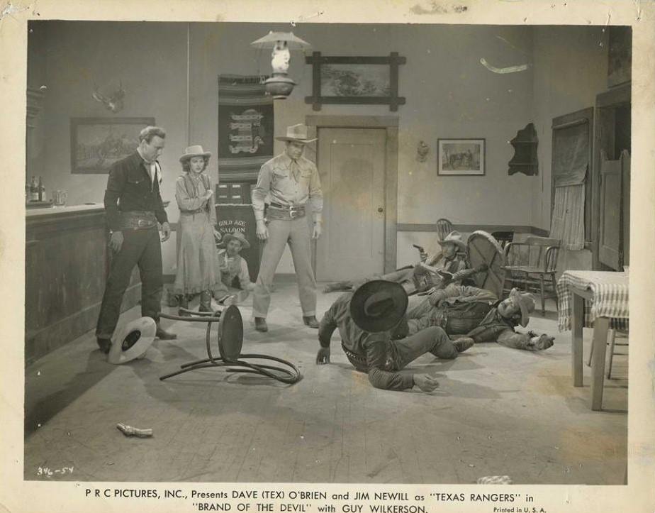 Ellen Hall, Reed Howes, Charles King, James Newill, Dave O'Brien, and Guy Wilkerson in Brand of the Devil (1944)