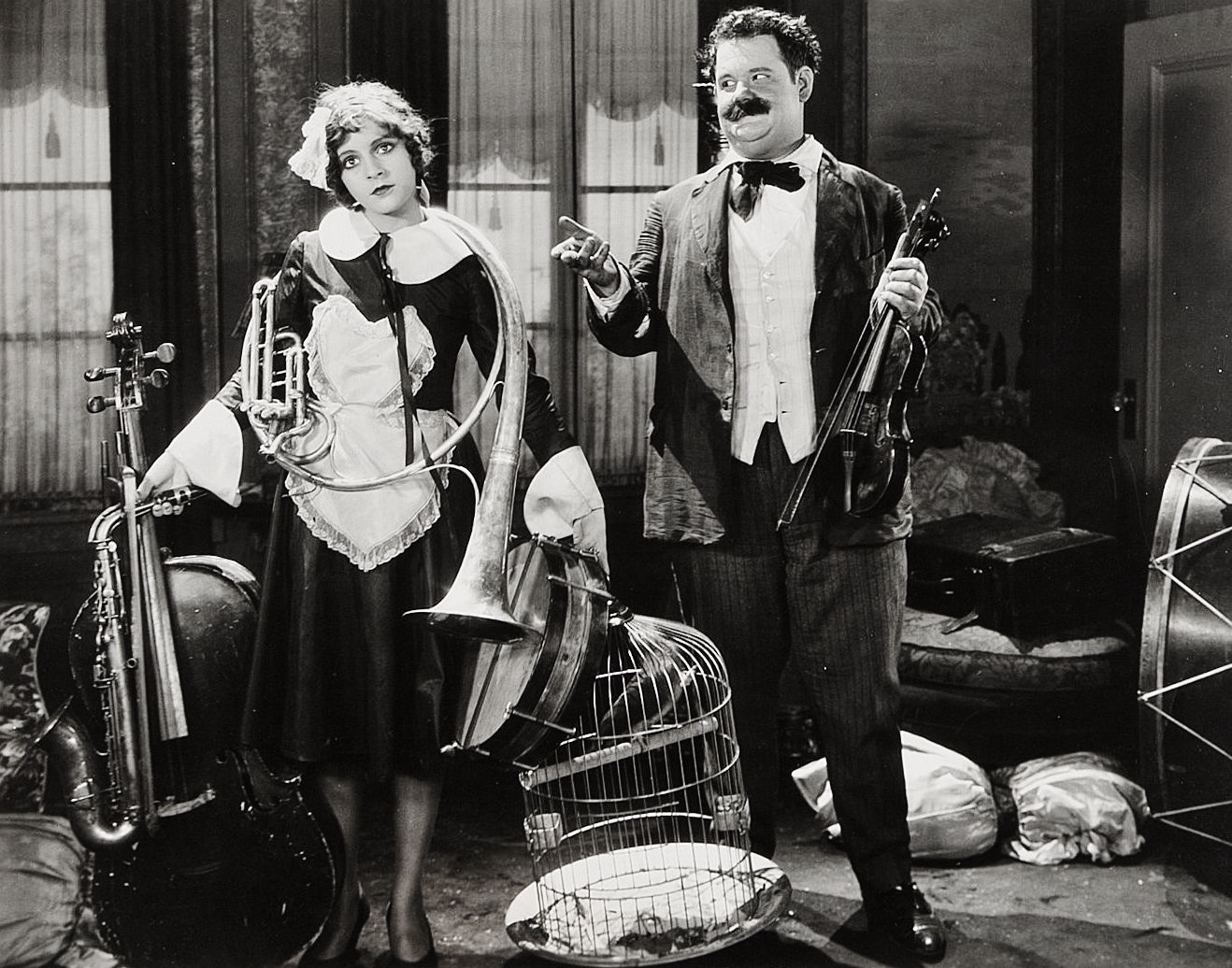 Oliver Hardy and Martha Sleeper in Along Came Auntie (1926)