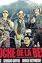 Arsenio Campos, Arturo García Tenorio, Sergio Goyri, Jorge Reynoso, and Hugo Stiglitz in La noche de la bestia (1988)