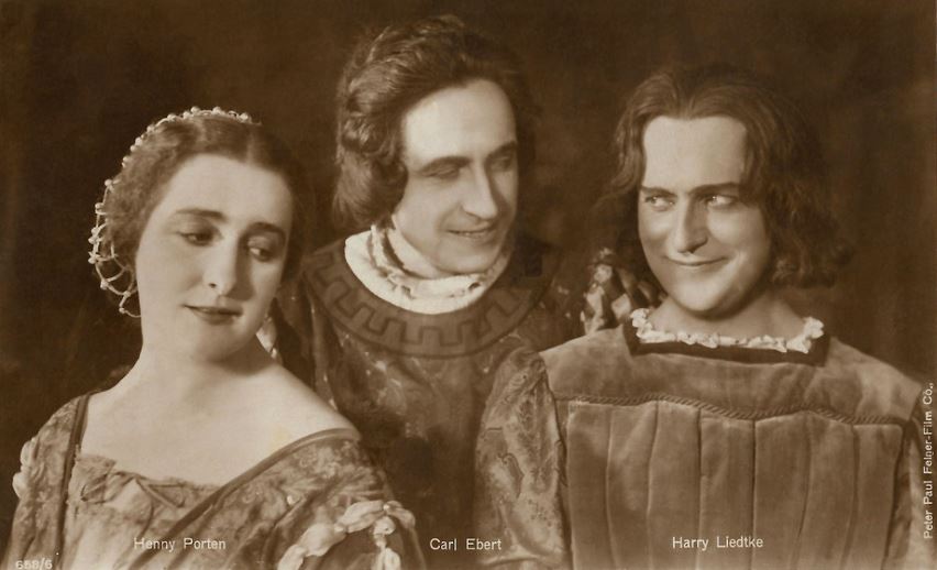 Carl Ebert, Harry Liedtke, and Henny Porten in Der Kaufmann von Venedig (1923)