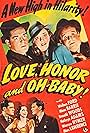 Kathryn Adams, Mona Barrie, Wallace Ford, and Donald Woods in Love, Honor and Oh-Baby! (1940)