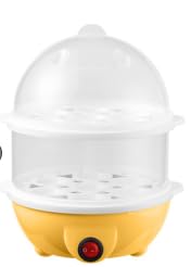 Baytion Double Layer Egg Cooker 350W, 14pcs Rapid Egg Boiler with Auto Shut Off, Electric Egg Steamer for Hard, Medium and Soft Boiled Eggs (White)