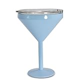 AGH Stainless Steel Martini Tumbler with Lid, 10oz Insulated Margarita Tumbler, Double Wall Vacuum Cocktail Tumbler Wine Glasses for Party, Vacation, Picnic, Pool, Beach & Patio (Light Blue)