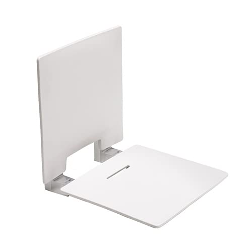 Foldable Wall Mounted Bath Shower seat with backrest, ESTOLI, Color - Matt White