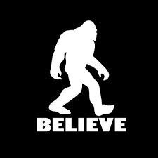 Chase Grace Studio Bigfoot Sasquatch Believe Vinyl Decal Sticker|White|Cars Trucks SUVs Vans Laptops Walls|7" X 4.6"|CGS1120