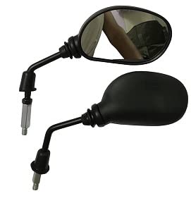 Plastic, Glass Mirrors with Adaptor For Suzuki Access 125 Scooter (Black)