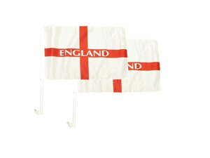 England St George Twin Car Flags for Party Decoration ENGLAND ST GEORGE Flags for Patriotic National themed Party Decorations BBQ's Sport Events