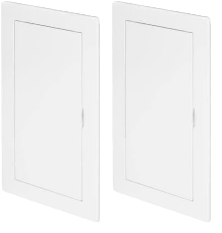 Access Panel Door 6'' x 10'' Inch - White Opening Flap Cover Plate - Box Door Lock - Door Latch (Pack of 2)