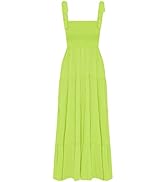 GOLDSTITCH Women's Summer Boho Spaghetti Strap Ruffle A Line Beach Long Maxi Dress