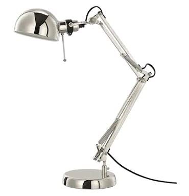 ledieu® IKEA FORSÅ Work lamp, Height 35 x Base Dia 15 x Shade Dia 12 cm , Nickel Plated Desk Table Lamp ,