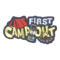 GenericGirl Boy Cub FIRST CAMP OUT Camping trip Fun Patches Crests Badges SCOUT GUIDE Iron On Patch Perfect for Uniforms, Jackets, Hats, Backpacks and More