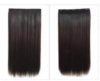 Samyak smooth straight Natural Brown Hair Extension (5 clips in 1 hair extension)