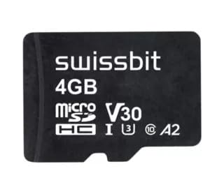 SWISSBIT/Qty=1/SFSD004GN1AM1TB-I-CE-21Q-STD SFSD004GN1AM1TB-I-CE-21Q-STD, Memory Cards Industrial microSD Card, S-56u, 4 GB, 3D PSLC Flash, 40C to +85C