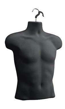 Loop Group � Pack of 3 Male Mannequin Non-Breakable Plastic Men Male Body Shell Mannequin- Dummy Type Hangers Kurta Shirt Display Stands - Regular Size (Grey/Black) - Pack of 3