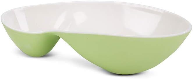 IMPULSE! Organica Melamine Shatterproof Double Bento Bowl, Two connected bowls in Small Lime