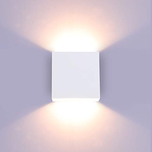 Lightess Modern Wall Sconce Dimmable 10W Hardwired, Up Down Wall Mount Lights Indoor Mini Metal LED Wall Lamp for Living Room Bedroom Hallway Decor, Warm White, O1181TP