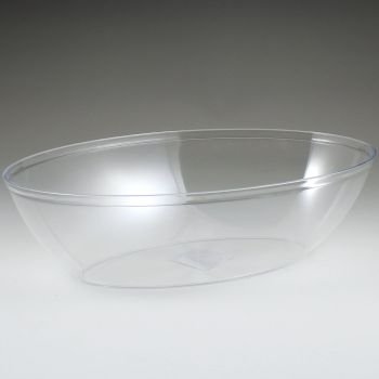 Maryland Crystal Clear Polystyrene Oval Salad Bowl (12") 1 Pc. - Elegant & Durable Crystalware, Perfect for Entertaining, Dinner Parties, Events, & Family Gatherings