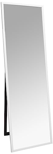 Everly Hart Collection Gallery Solutions 58” L x 17.5”W Framed Free Standing Full Length Mirror with Easel, White